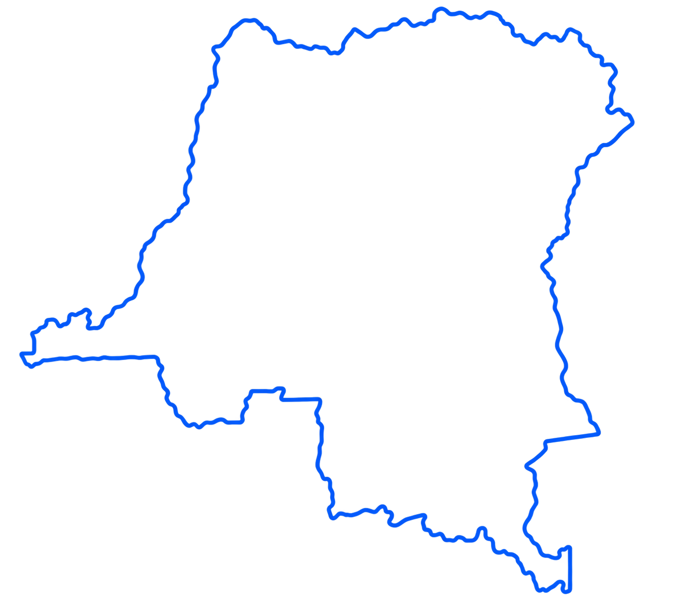 Carte de la République Démocratique du Congo montrant les zones d'intervention de AHT SARL